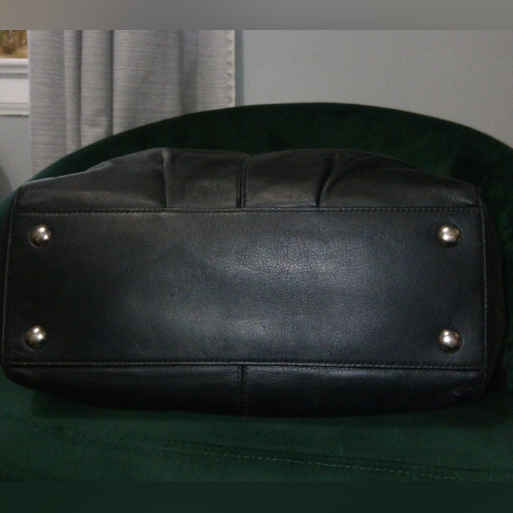 Coach Taylor Leather North South Tote with Sequin-Style Accents in Black #F25941 - Picture 11 of 16